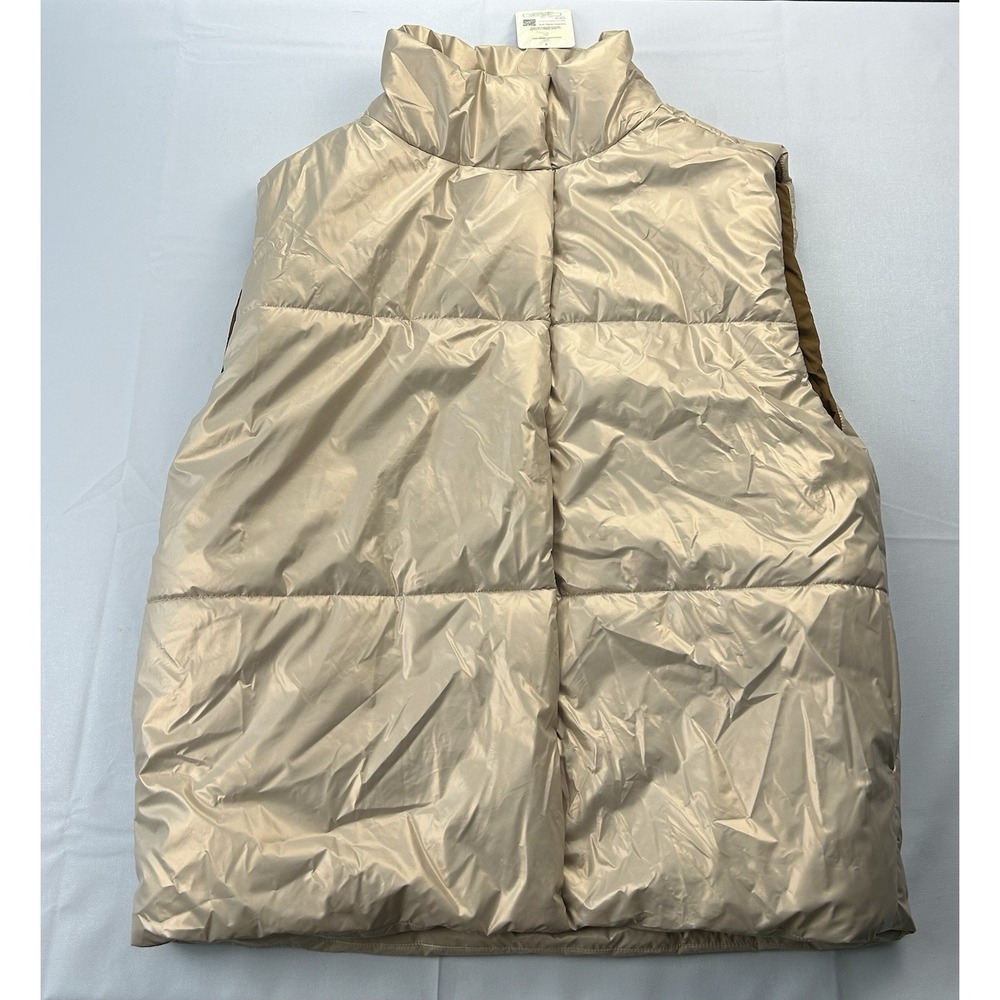 Fabletics Oversized Puffer Vest Small NWT‎ Metallic Blush Quilted Trendy